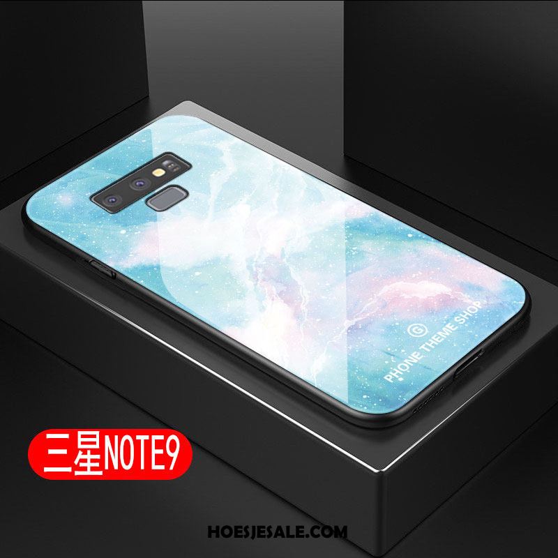 Samsung Galaxy Note 9 Hoesje All Inclusive Glas Mobiele Telefoon Zacht Blauw Winkel