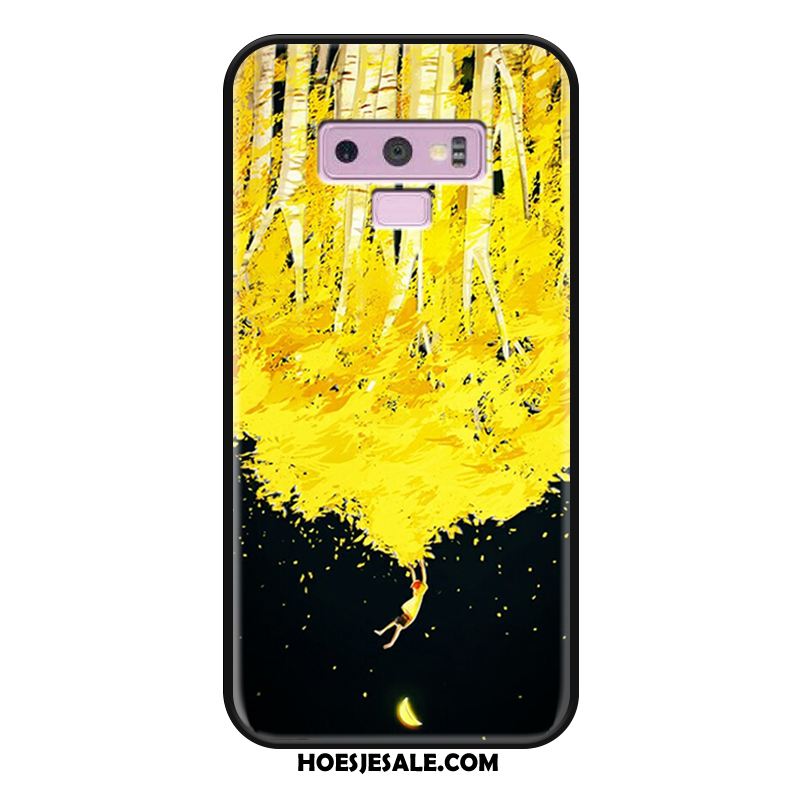 Samsung Galaxy Note 9 Hoesje Anti-fall Reliëf Geel Elegante Ster Kopen