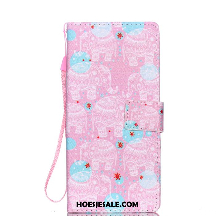 Samsung Galaxy Note 9 Hoesje Leren Etui Bescherming Kaart Roze Hoes Winkel