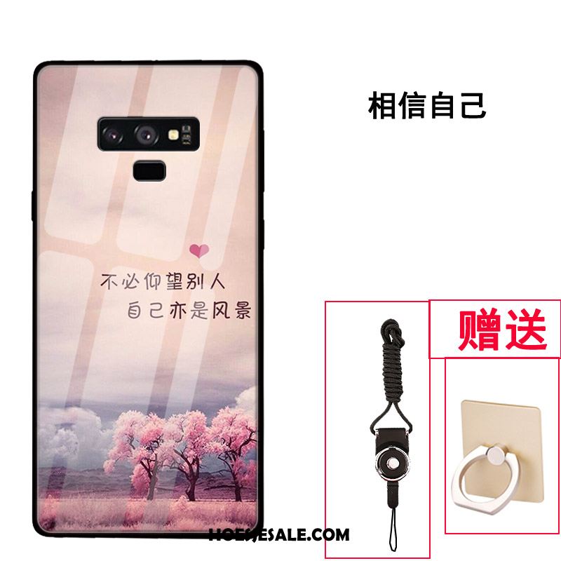 Samsung Galaxy Note 9 Hoesje Ster Scheppend Glas Persoonlijk Roze Winkel