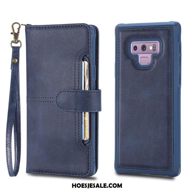 Samsung Galaxy Note 9 Hoesje Wijnrood Leren Etui Bescherming Folio Hoes