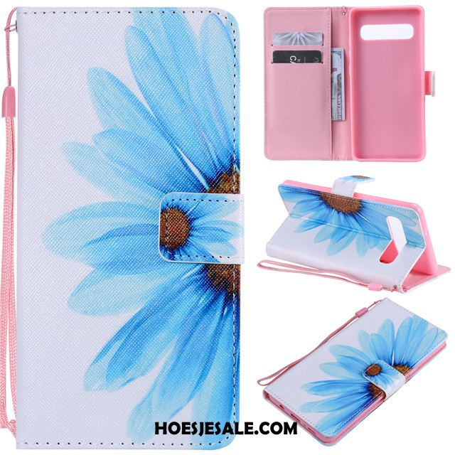 Samsung Galaxy S10 5g Hoesje Hoes Leren Etui Ster Roze Siliconen Goedkoop