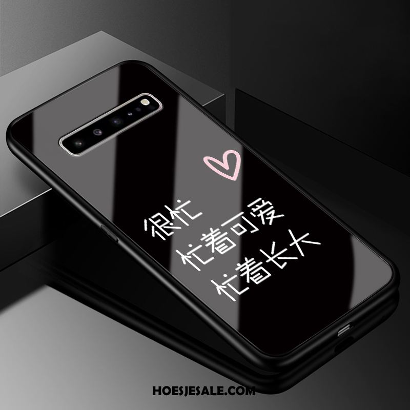 Samsung Galaxy S10 5g Hoesje Hoes Zwart Glas Bescherming Mobiele Telefoon Goedkoop