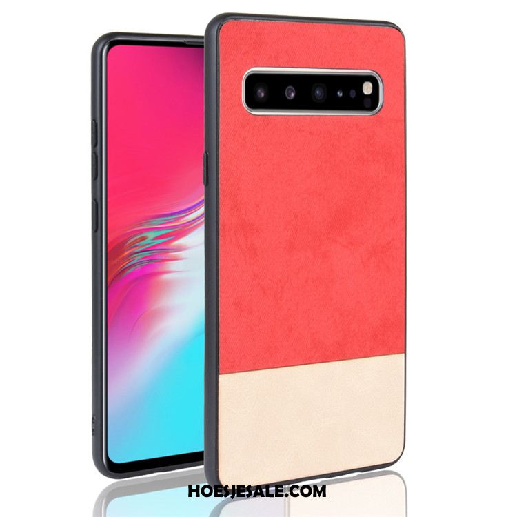 Samsung Galaxy S10 5g Hoesje Ster Bescherming Denim Leer Gemengde Kleuren Kopen