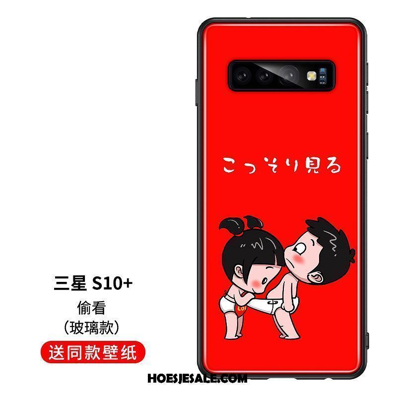 Samsung Galaxy S10+ Hoesje All Inclusive Siliconen Rood Zacht Ster