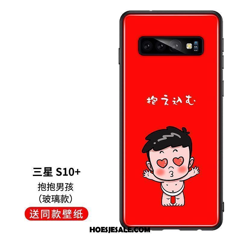 Samsung Galaxy S10+ Hoesje All Inclusive Siliconen Rood Zacht Ster