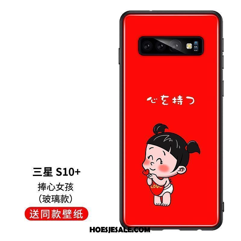 Samsung Galaxy S10+ Hoesje All Inclusive Siliconen Rood Zacht Ster