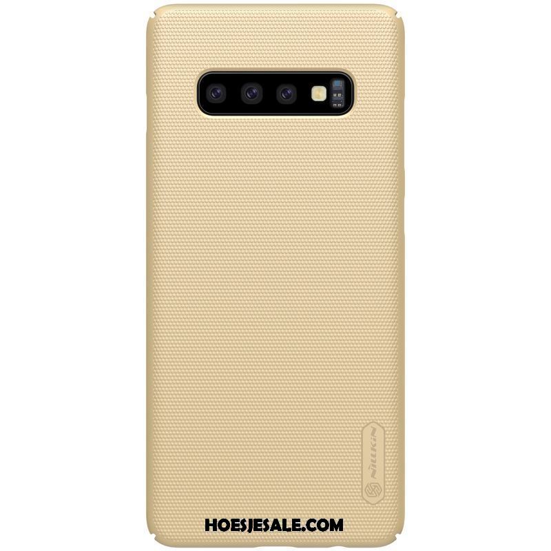 Samsung Galaxy S10+ Hoesje Anti-fall Schrobben Hard Goud Hoes Sale