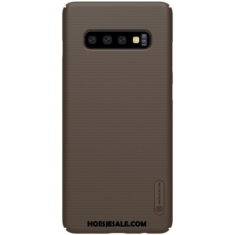 Samsung Galaxy S10+ Hoesje Anti-fall Schrobben Hard Goud Hoes Sale