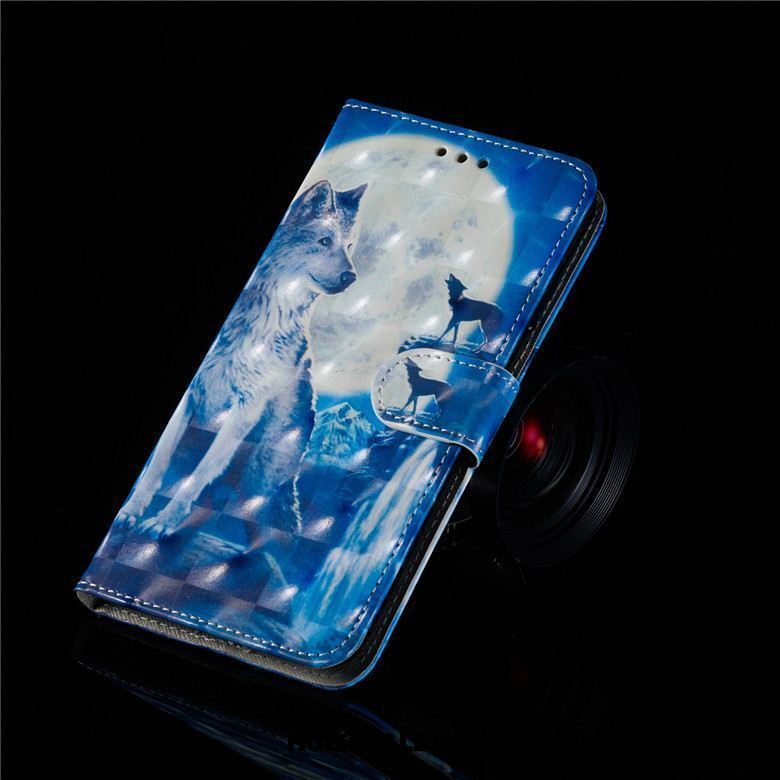 Samsung Galaxy S10 Hoesje Clamshell Blauw Mobiele Telefoon Leren Etui Zacht Winkel