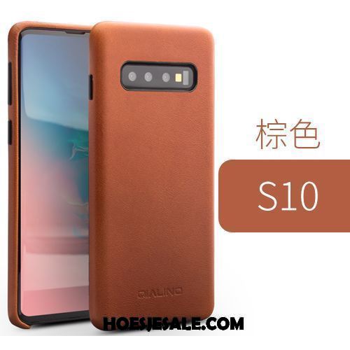 Samsung Galaxy S10 Hoesje Eenvoudige Echt Leer Bedrijf Lichte En Dun Ster Goedkoop