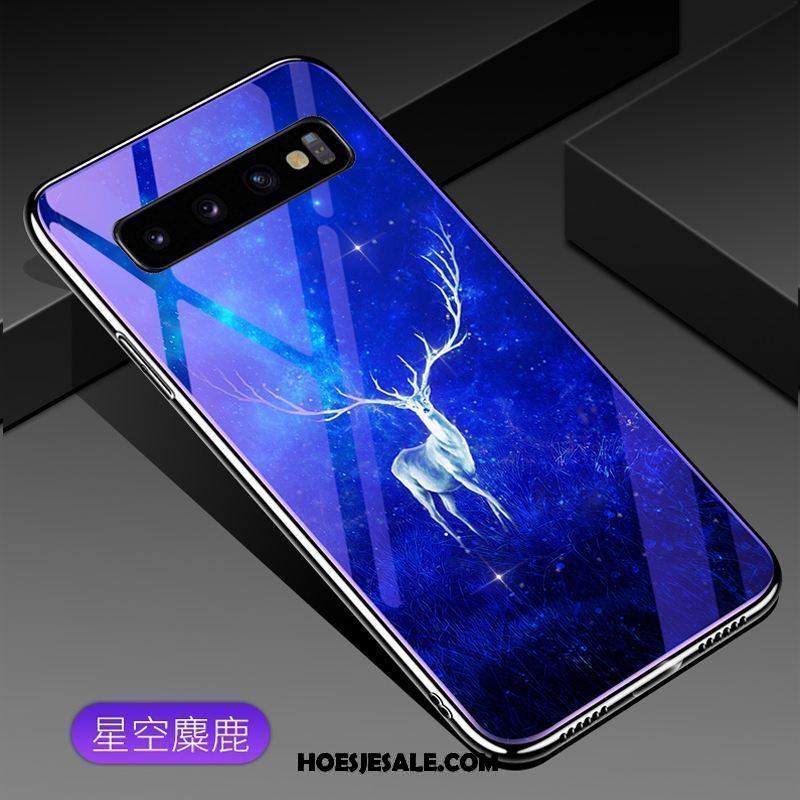 Samsung Galaxy S10 Hoesje Glas Ster Blauw Scheppend Hard Sale