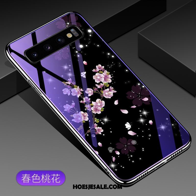 Samsung Galaxy S10 Hoesje Glas Ster Blauw Scheppend Hard Sale