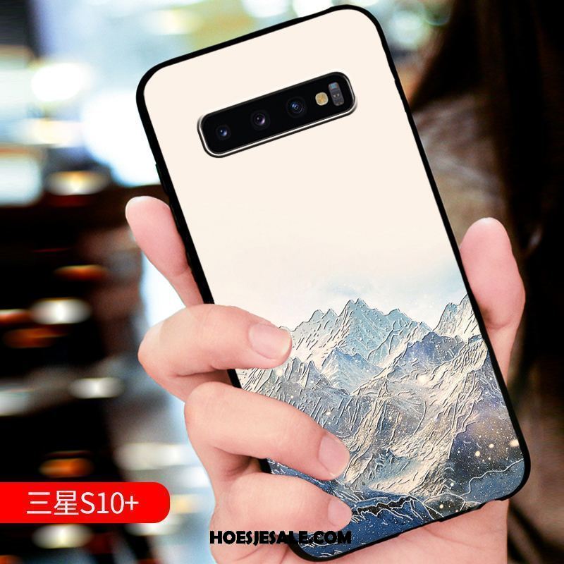 Samsung Galaxy S10+ Hoesje Hoes Nieuw Zacht Rood Ster Winkel