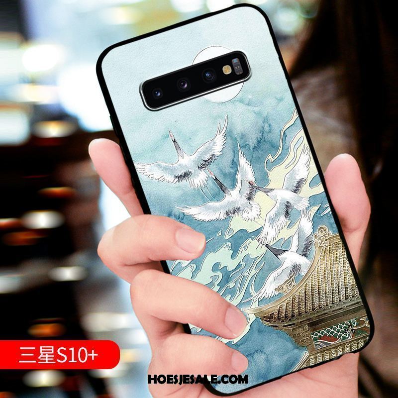 Samsung Galaxy S10+ Hoesje Hoes Nieuw Zacht Rood Ster Winkel