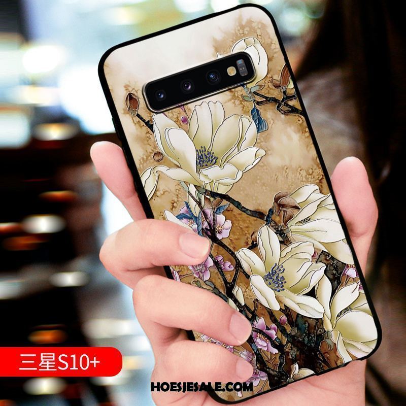 Samsung Galaxy S10+ Hoesje Hoes Nieuw Zacht Rood Ster Winkel