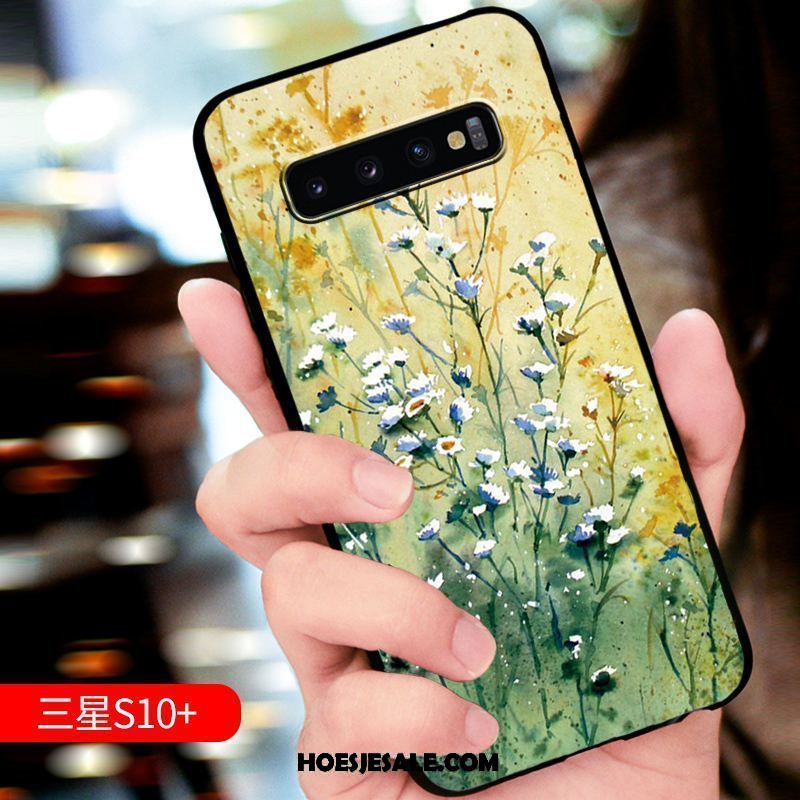 Samsung Galaxy S10+ Hoesje Hoes Nieuw Zacht Rood Ster Winkel