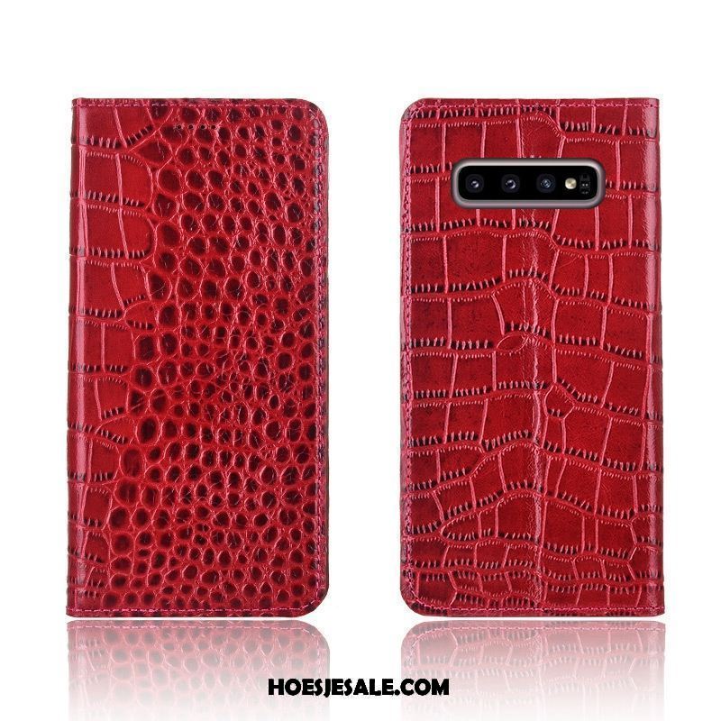 Samsung Galaxy S10+ Hoesje Mobiele Telefoon All Inclusive Krokodil Leren Etui Anti-fall Kopen