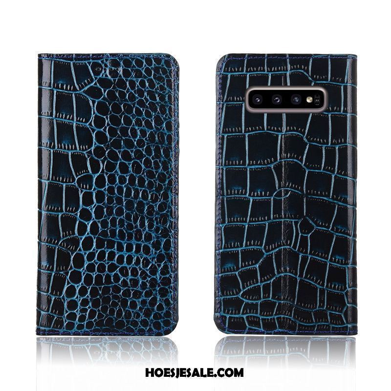 Samsung Galaxy S10+ Hoesje Mobiele Telefoon All Inclusive Krokodil Leren Etui Anti-fall Kopen