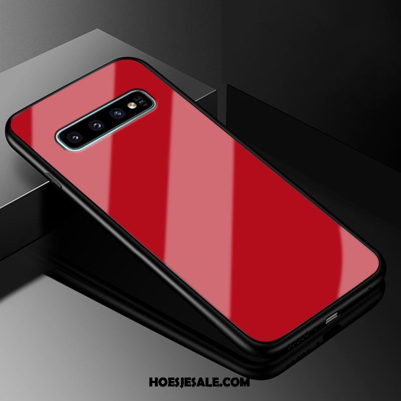 Samsung Galaxy S10 Hoesje Mobiele Telefoon Glas Ster Rood Bescherming Online