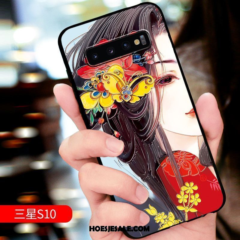 Samsung Galaxy S10 Hoesje Mobiele Telefoon Reliëf Anti-fall Zacht Trendy Merk Korting