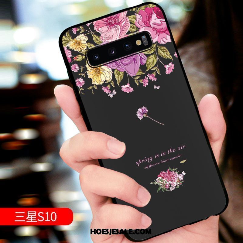 Samsung Galaxy S10 Hoesje Mobiele Telefoon Reliëf Anti-fall Zacht Trendy Merk Korting