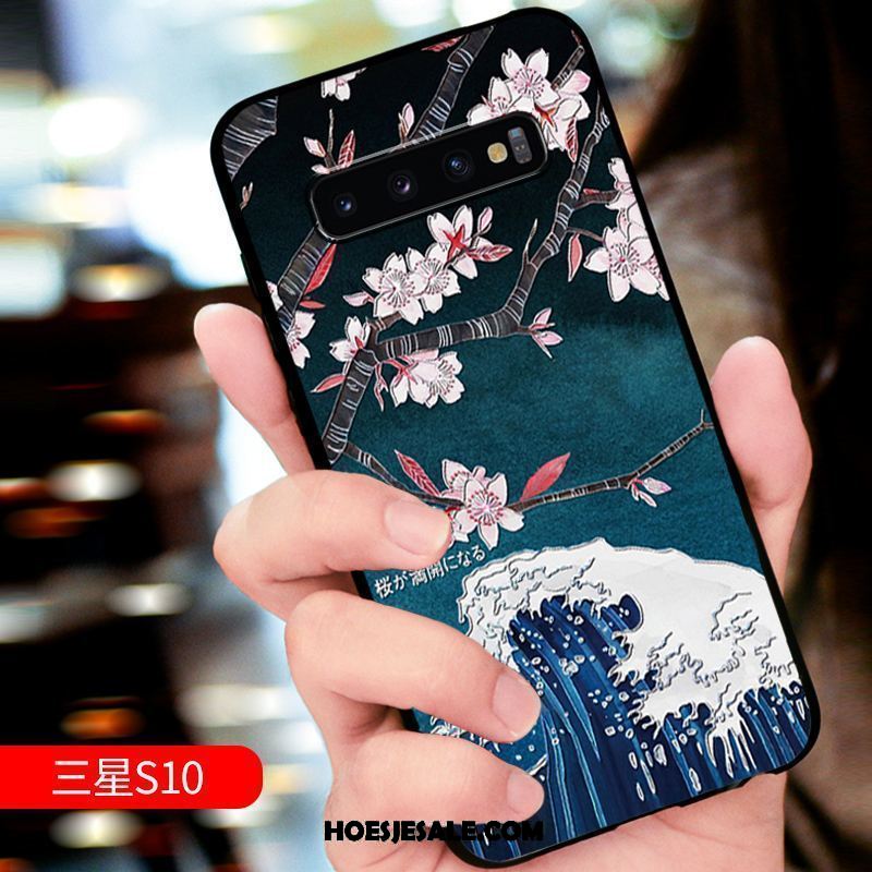 Samsung Galaxy S10 Hoesje Mobiele Telefoon Reliëf Anti-fall Zacht Trendy Merk Korting