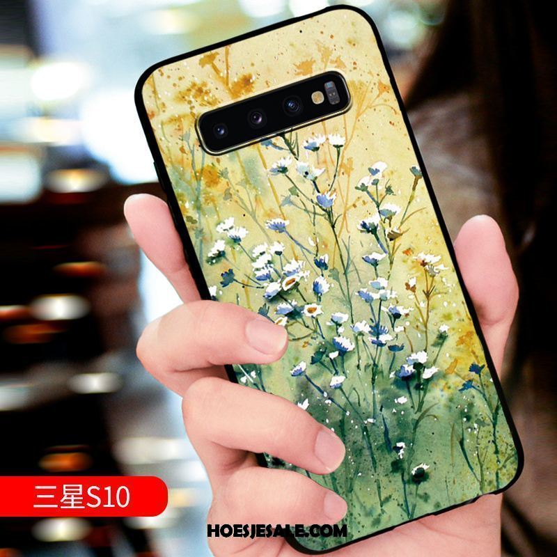 Samsung Galaxy S10 Hoesje Mobiele Telefoon Reliëf Anti-fall Zacht Trendy Merk Korting