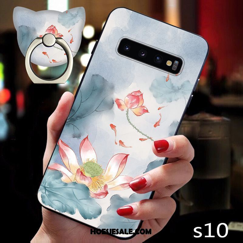 Samsung Galaxy S10 Hoesje Mobiele Telefoon Scheppend Anti-fall Chinese Stijl Siliconen Korting