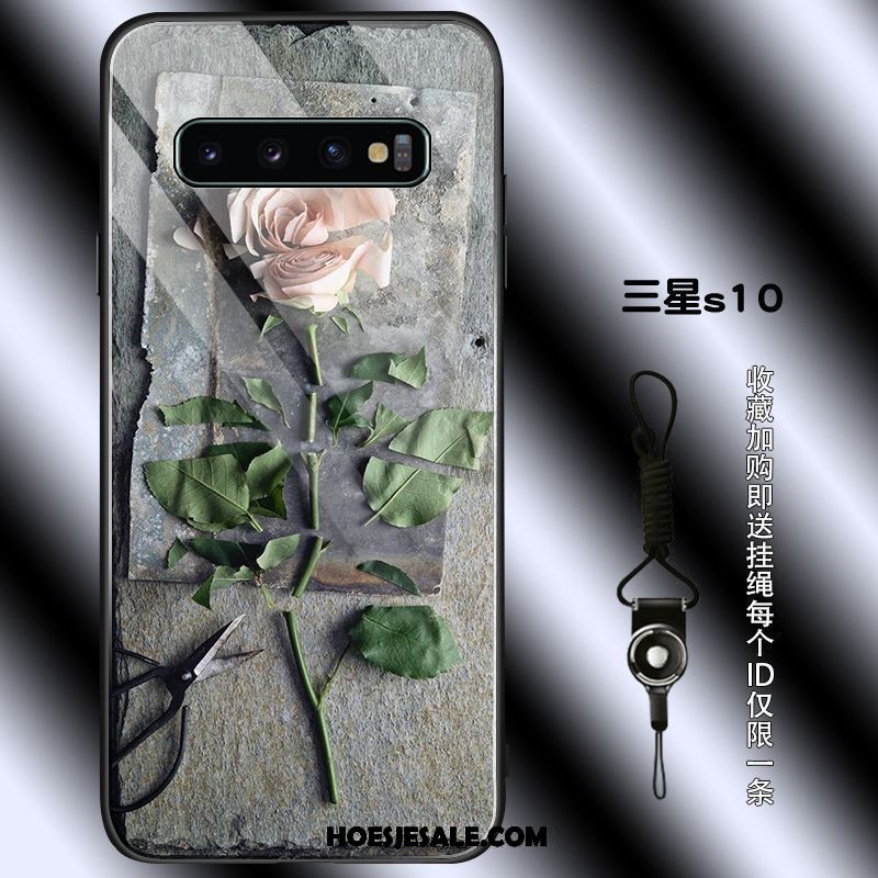 Samsung Galaxy S10 Hoesje Roze Bloemen Bescherming Hoes Anti-fall Goedkoop