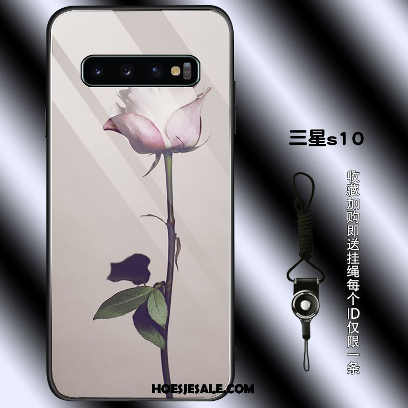 Samsung Galaxy S10 Hoesje Roze Bloemen Bescherming Hoes Anti-fall Goedkoop