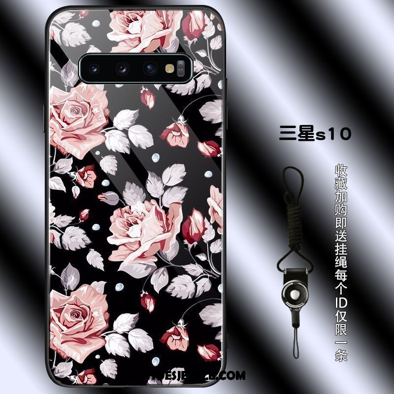 Samsung Galaxy S10 Hoesje Roze Bloemen Bescherming Hoes Anti-fall Goedkoop