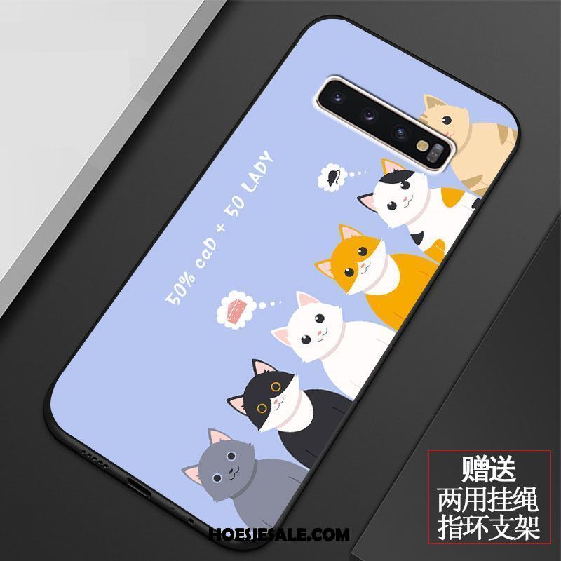 Samsung Galaxy S10+ Hoesje Spotprent Siliconen Mobiele Telefoon Hoes Blauw Sale