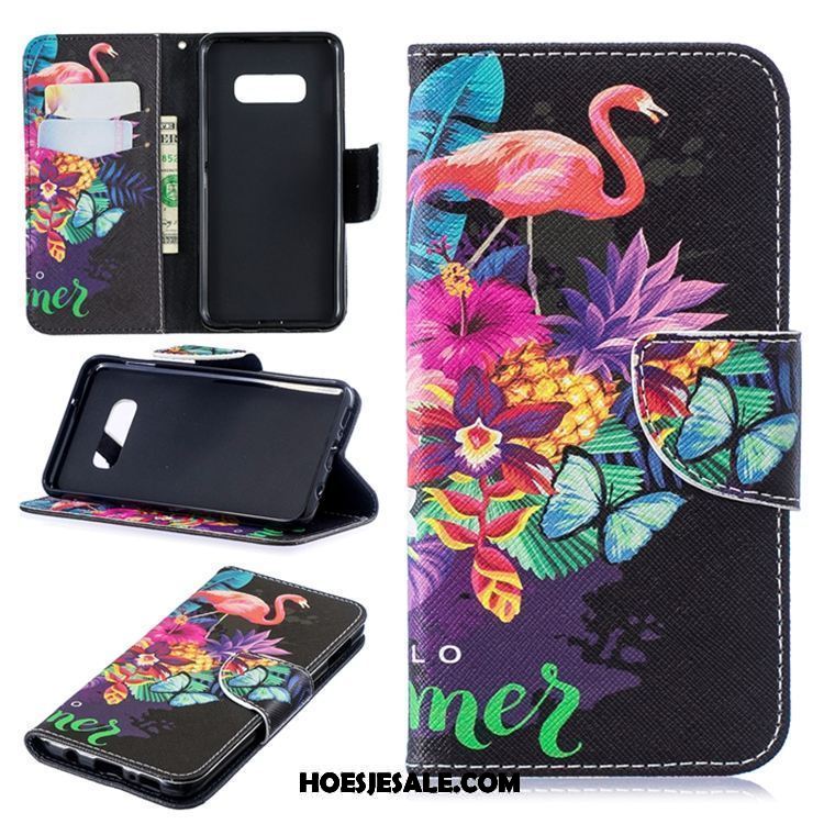 Samsung Galaxy S10 Hoesje Trend Leren Etui Hoes Folio Zwart Online