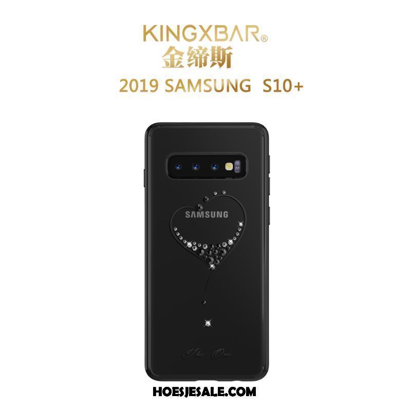Samsung Galaxy S10+ Hoesje Trendy Merk Bloemen Mobiele Telefoon High End Goud Winkel