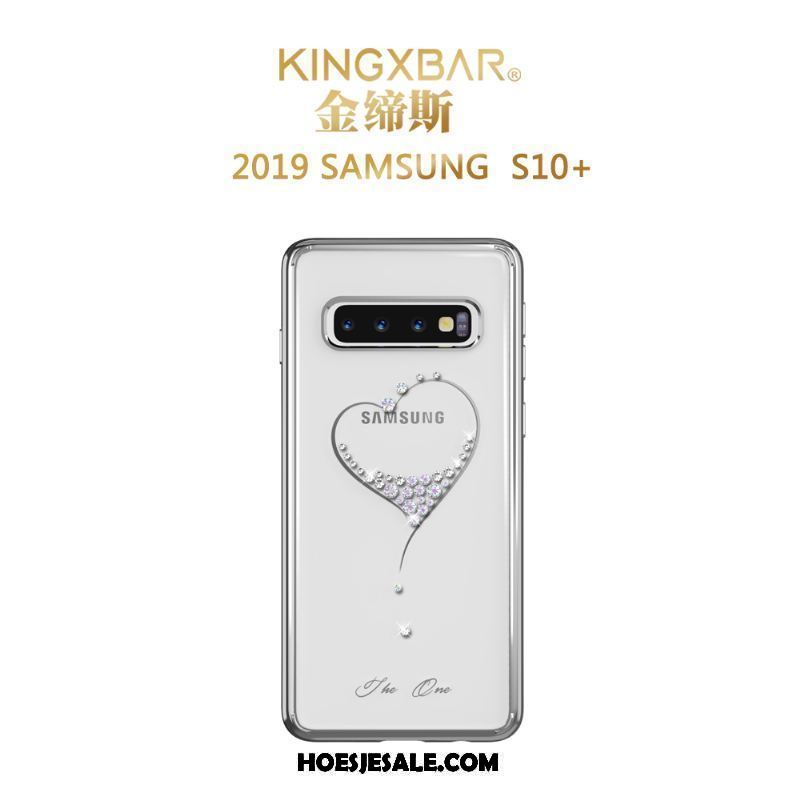 Samsung Galaxy S10+ Hoesje Trendy Merk Bloemen Mobiele Telefoon High End Goud Winkel