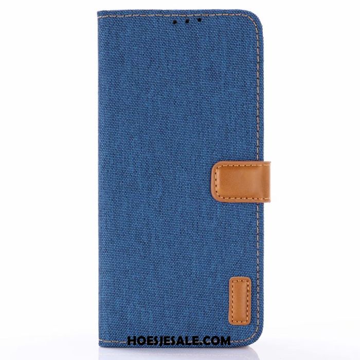 Samsung Galaxy S10 Lite Hoesje Blauw Leren Etui Denim Bescherming Folio