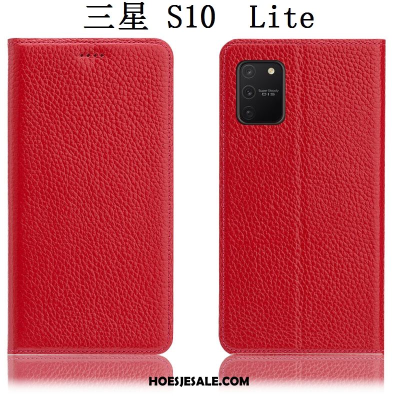 Samsung Galaxy S10 Lite Hoesje Folio Rood All Inclusive Hoes Echt Leer Goedkoop