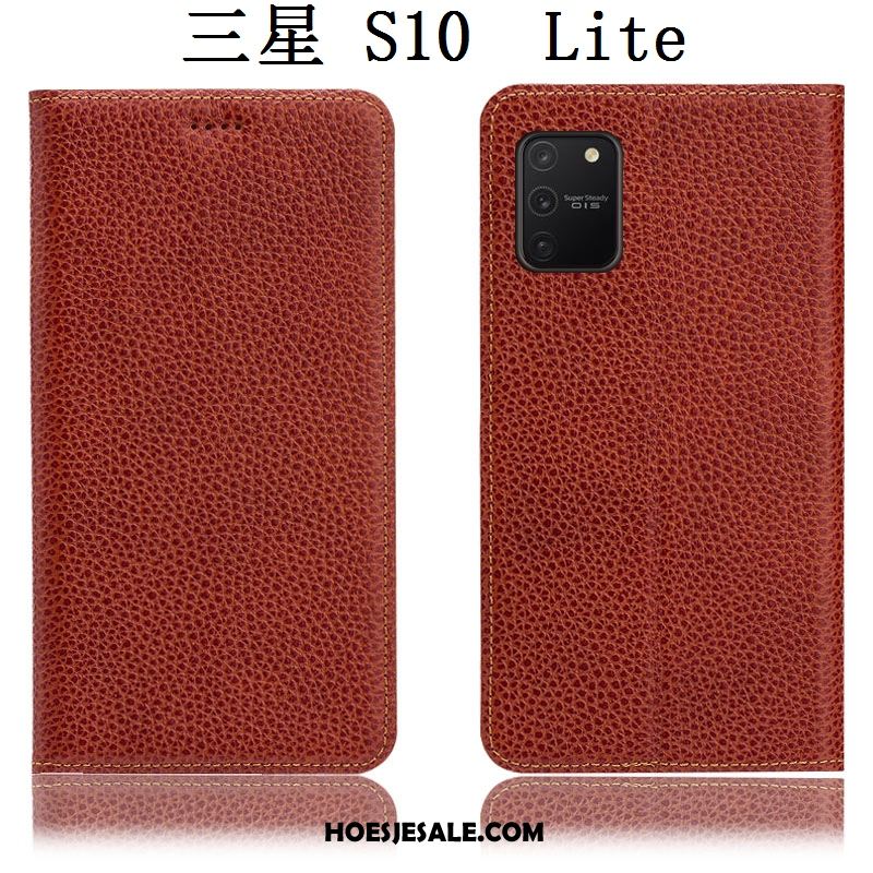 Samsung Galaxy S10 Lite Hoesje Folio Rood All Inclusive Hoes Echt Leer Goedkoop