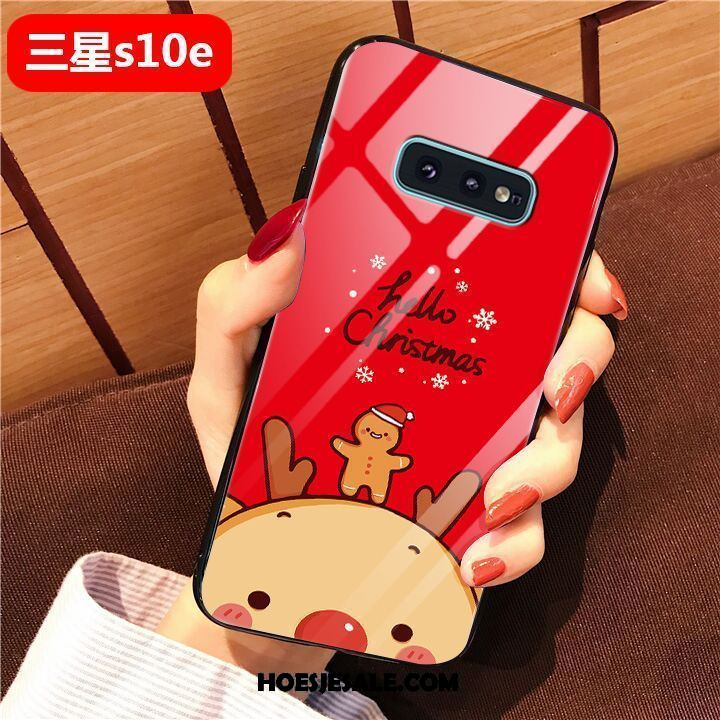 Samsung Galaxy S10e Hoesje All Inclusive Anti-fall Net Red Rood Glas