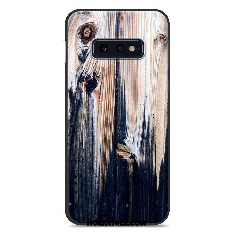 Samsung Galaxy S10e Hoesje Anti-fall Houtnerf Blauw Trend Mobiele Telefoon Kopen