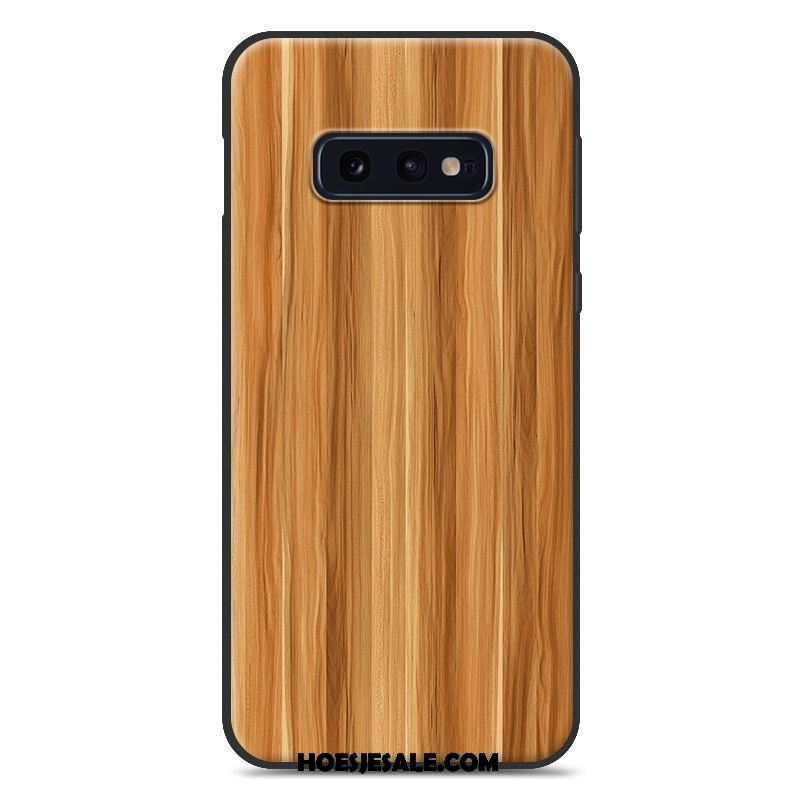 Samsung Galaxy S10e Hoesje Anti-fall Houtnerf Blauw Trend Mobiele Telefoon Kopen