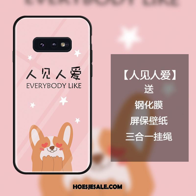 Samsung Galaxy S10e Hoesje Anti-fall Persoonlijk Spotprent Trendy Merk Roze Sale