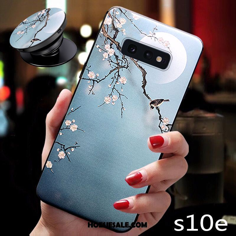 Samsung Galaxy S10e Hoesje Anti-fall Zacht Roze Bloemen Mobiele Telefoon Sale