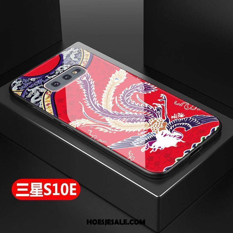 Samsung Galaxy S10e Hoesje Bescherming Hard Zacht Rood Hoes Winkel