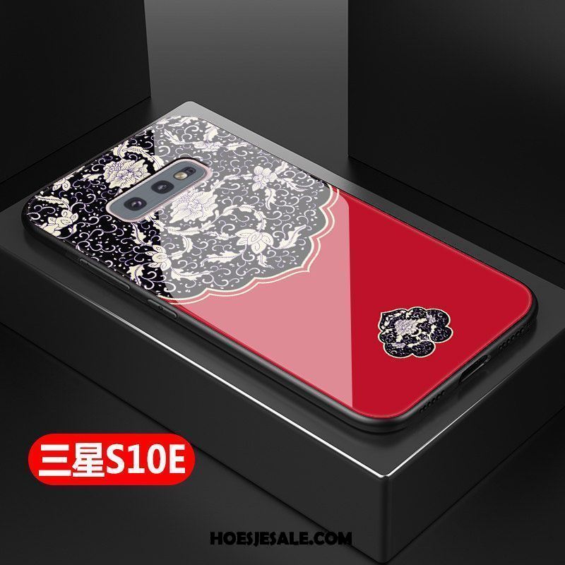 Samsung Galaxy S10e Hoesje Bescherming Hard Zacht Rood Hoes Winkel