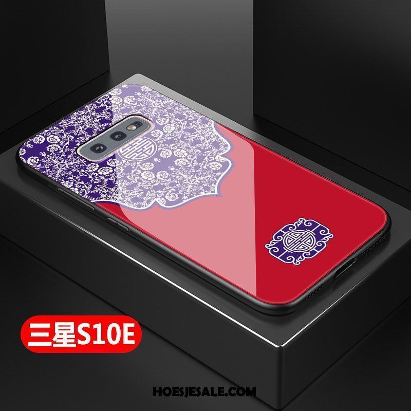 Samsung Galaxy S10e Hoesje Bescherming Hard Zacht Rood Hoes Winkel