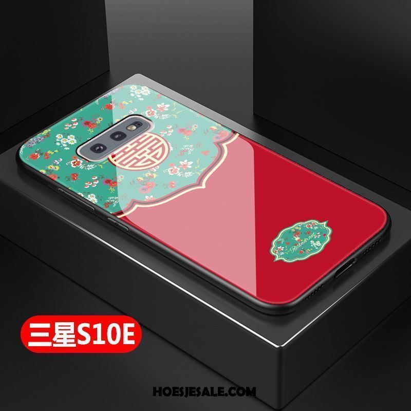 Samsung Galaxy S10e Hoesje Bescherming Hard Zacht Rood Hoes Winkel