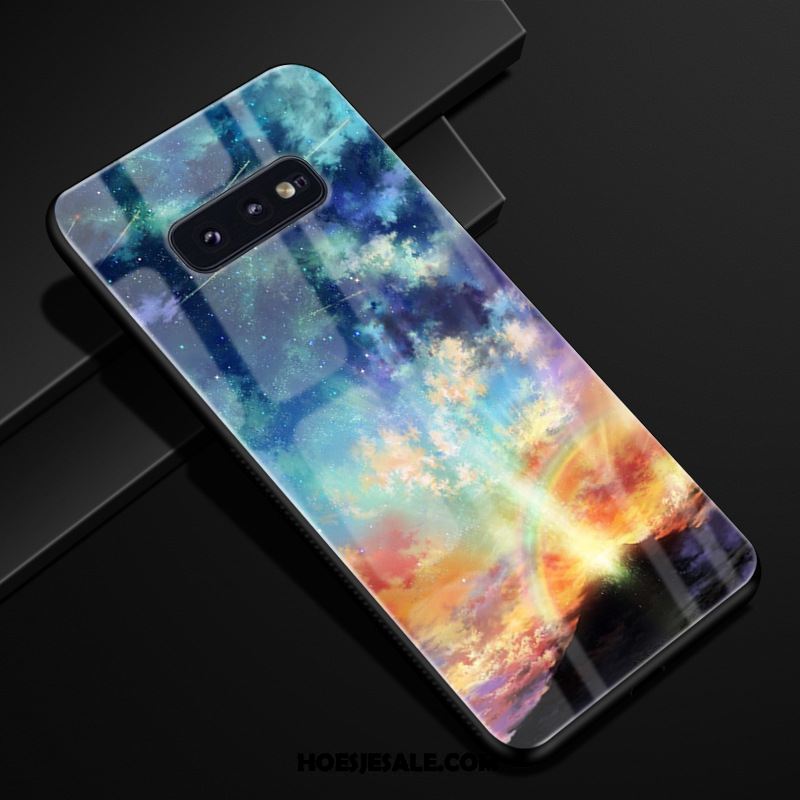 Samsung Galaxy S10e Hoesje Blauw Zacht Glas Hoes Mobiele Telefoon Sale