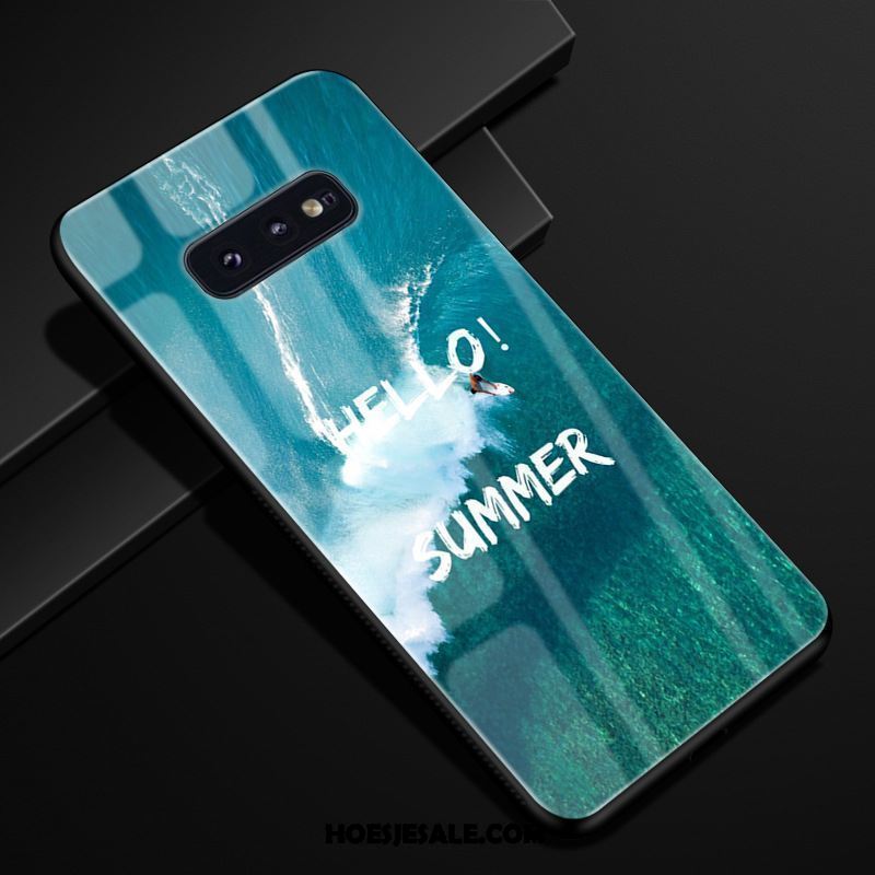 Samsung Galaxy S10e Hoesje Blauw Zacht Glas Hoes Mobiele Telefoon Sale